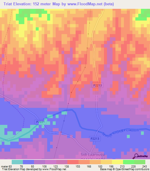 Triat,Morocco Elevation Map