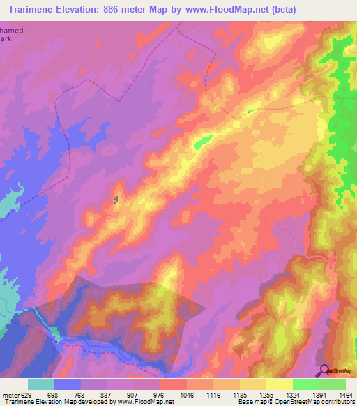 Trarimene,Morocco Elevation Map