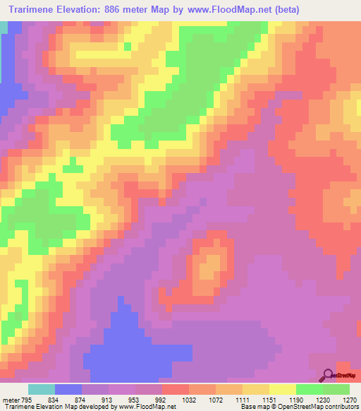 Trarimene,Morocco Elevation Map