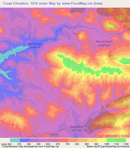 Touta,Morocco Elevation Map