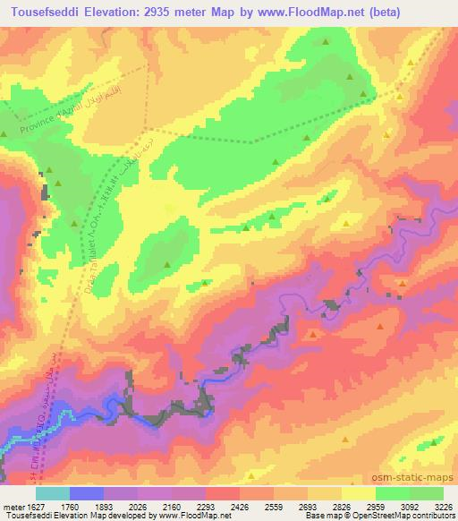 Tousefseddi,Morocco Elevation Map