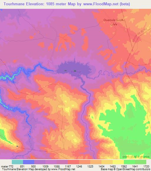 Tourhmane,Morocco Elevation Map