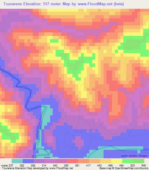 Tourarene,Morocco Elevation Map