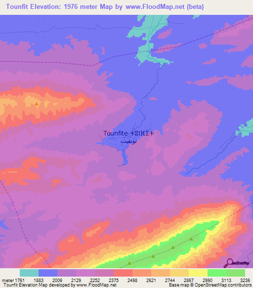 Tounfit,Morocco Elevation Map