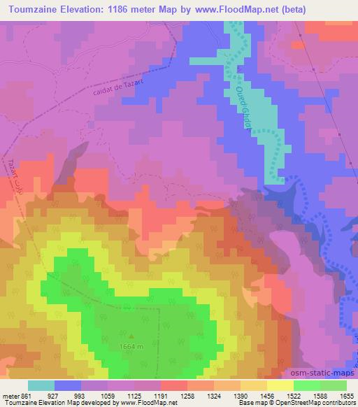 Toumzaine,Morocco Elevation Map