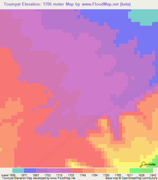 Toumyat,Morocco Elevation Map