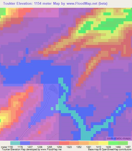 Toukter,Morocco Elevation Map