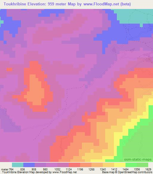 Toukhribine,Morocco Elevation Map