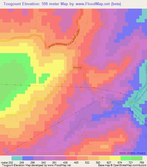 Tougount,Morocco Elevation Map