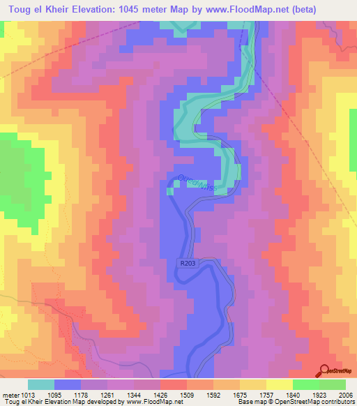 Toug el Kheir,Morocco Elevation Map