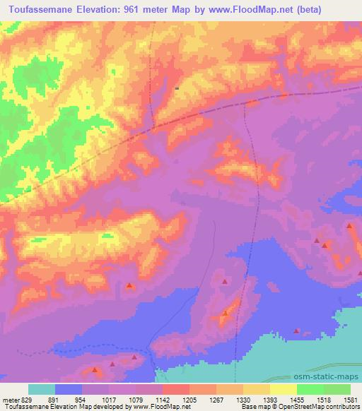 Toufassemane,Morocco Elevation Map