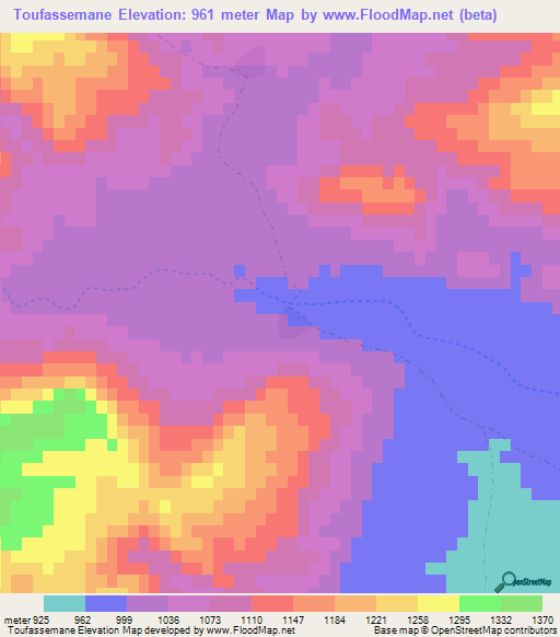 Toufassemane,Morocco Elevation Map