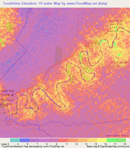 Toudrhiine,Morocco Elevation Map