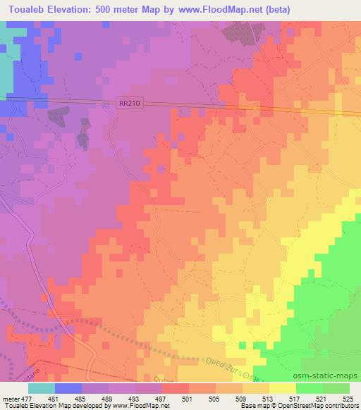 Toualeb,Morocco Elevation Map