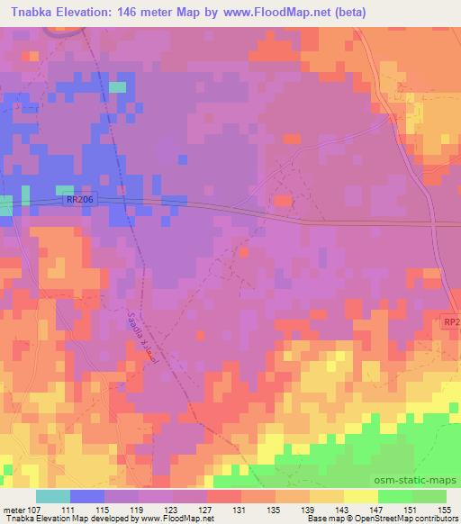 Tnabka,Morocco Elevation Map