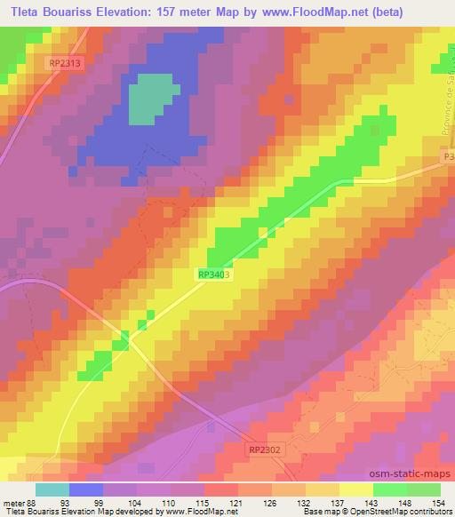 Tleta Bouariss,Morocco Elevation Map