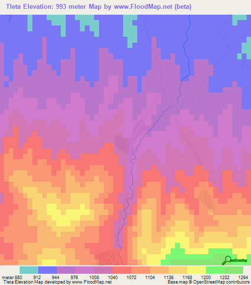 Tleta,Morocco Elevation Map