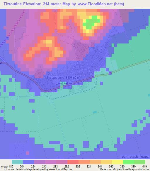 Tiztoutine,Morocco Elevation Map