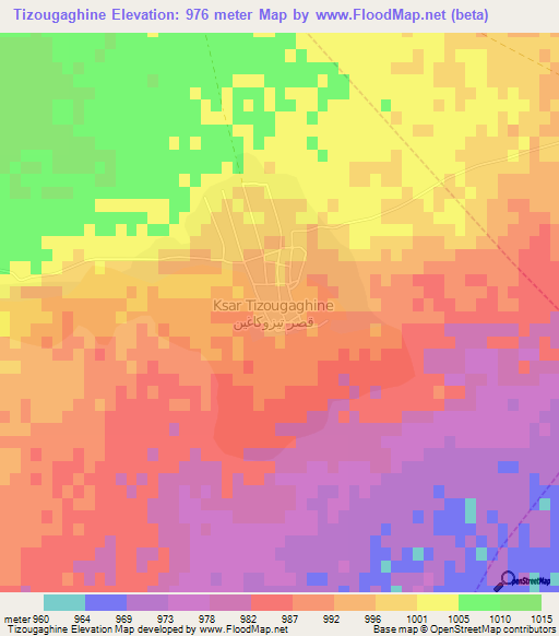 Tizougaghine,Morocco Elevation Map