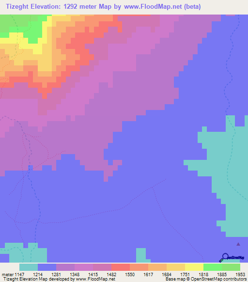 Tizeght,Morocco Elevation Map