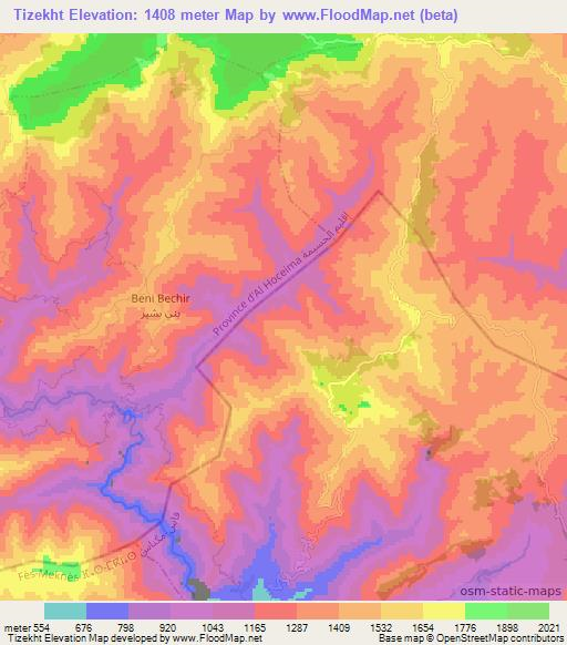 Tizekht,Morocco Elevation Map