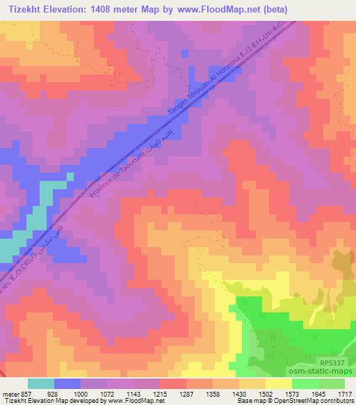 Tizekht,Morocco Elevation Map