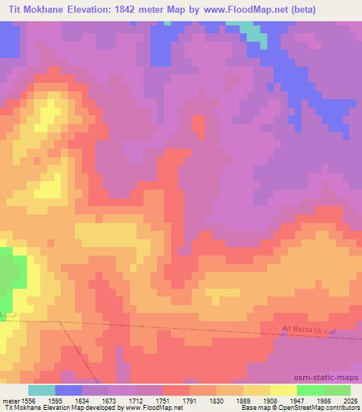 Tit Mokhane,Morocco Elevation Map