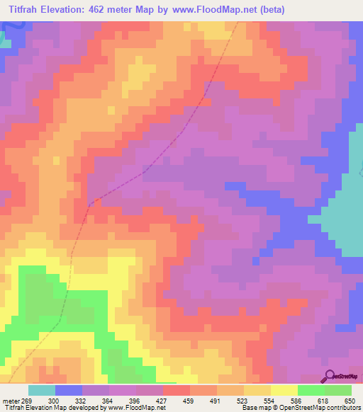 Titfrah,Morocco Elevation Map