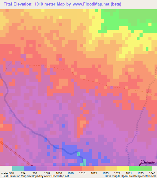 Titaf,Morocco Elevation Map