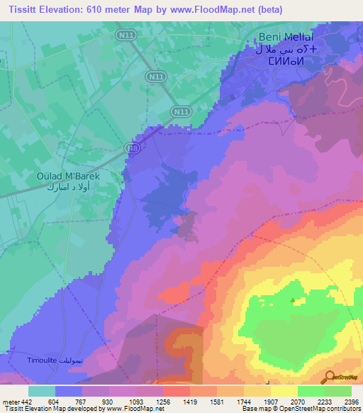 Tissitt,Morocco Elevation Map