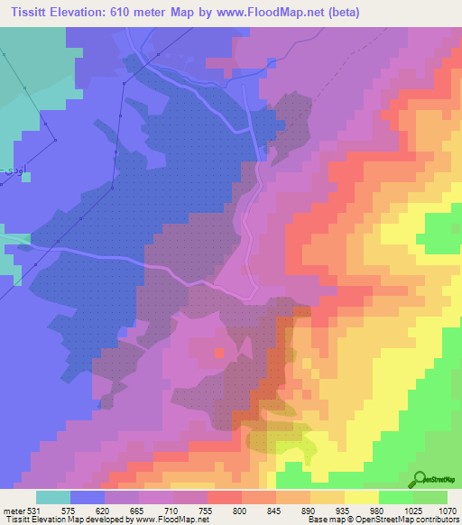 Tissitt,Morocco Elevation Map