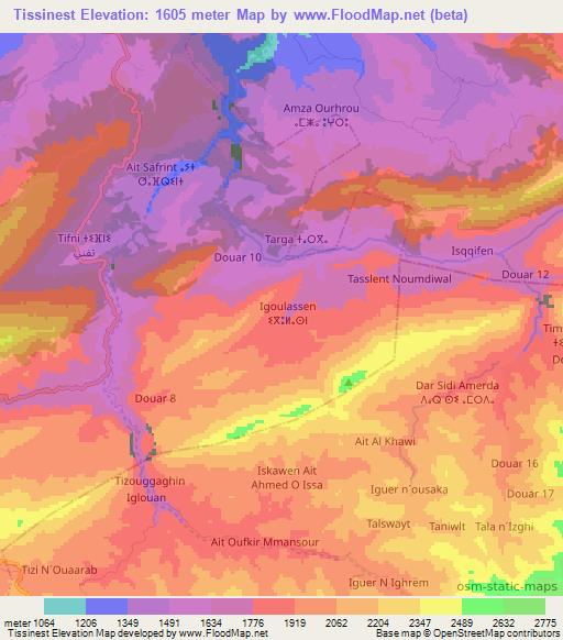 Tissinest,Morocco Elevation Map