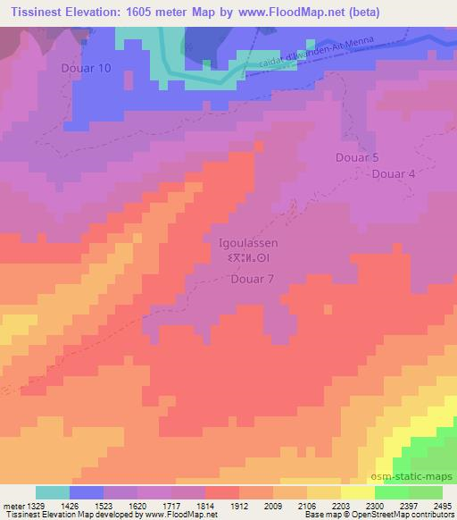 Tissinest,Morocco Elevation Map