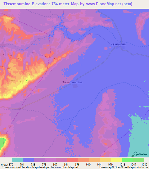 Tissemoumine,Morocco Elevation Map