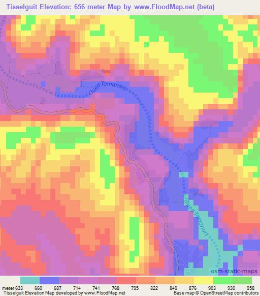 Tisselguit,Morocco Elevation Map