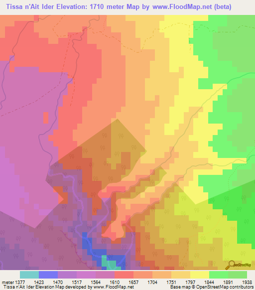 Tissa n'Ait Ider,Morocco Elevation Map