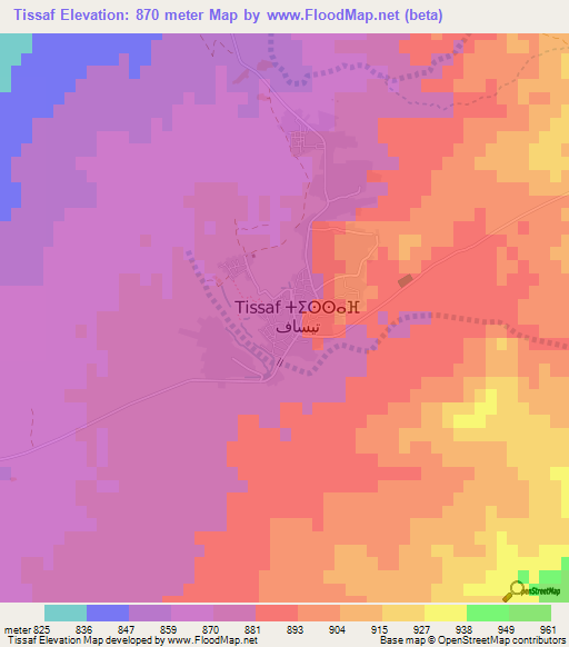 Tissaf,Morocco Elevation Map