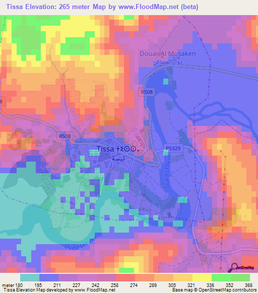 Tissa,Morocco Elevation Map