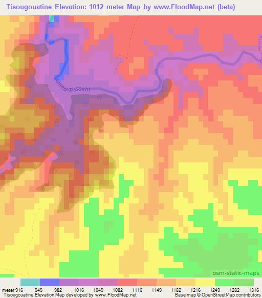 Tisougouatine,Morocco Elevation Map