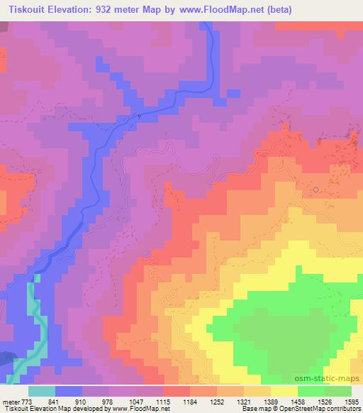 Tiskouit,Morocco Elevation Map