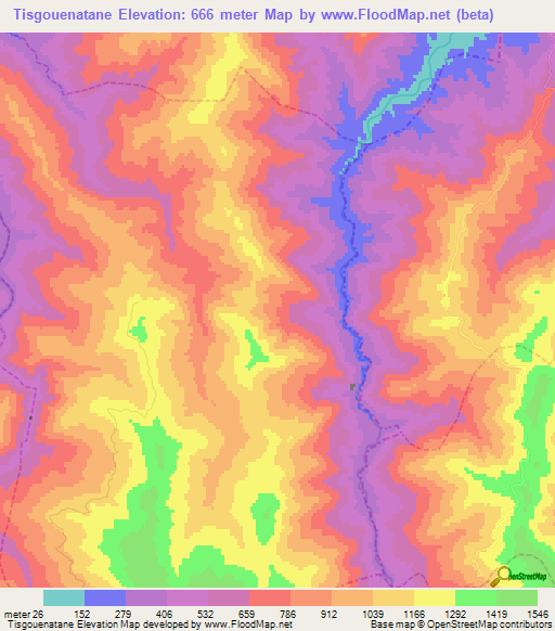 Tisgouenatane,Morocco Elevation Map