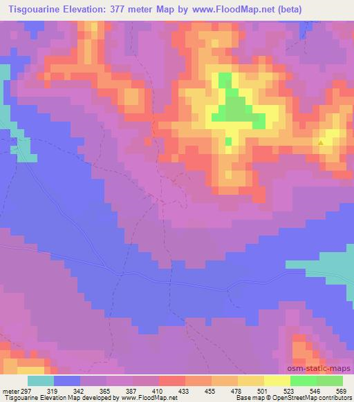 Tisgouarine,Morocco Elevation Map