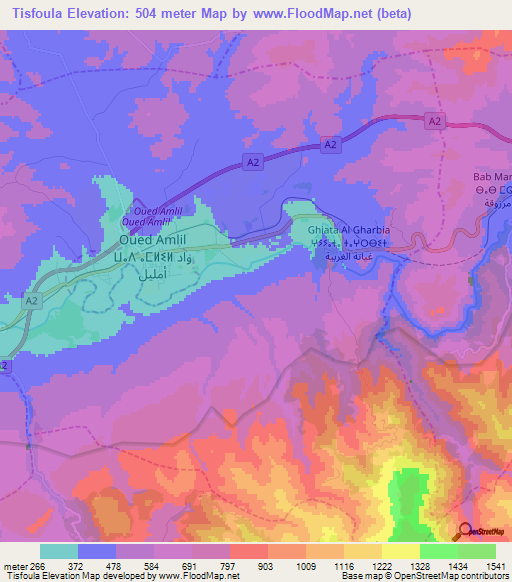 Tisfoula,Morocco Elevation Map