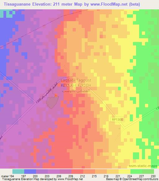 Tissaguanane,Morocco Elevation Map