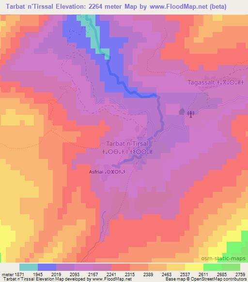 Tarbat n'Tirssal,Morocco Elevation Map