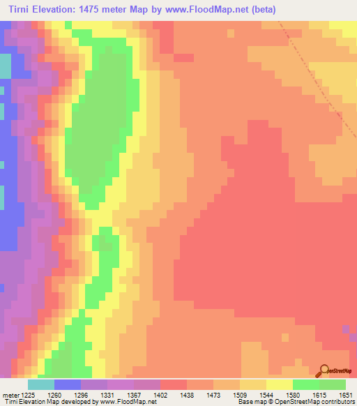 Tirni,Morocco Elevation Map