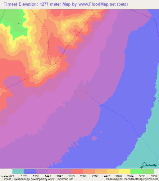 Tirnest,Morocco Elevation Map