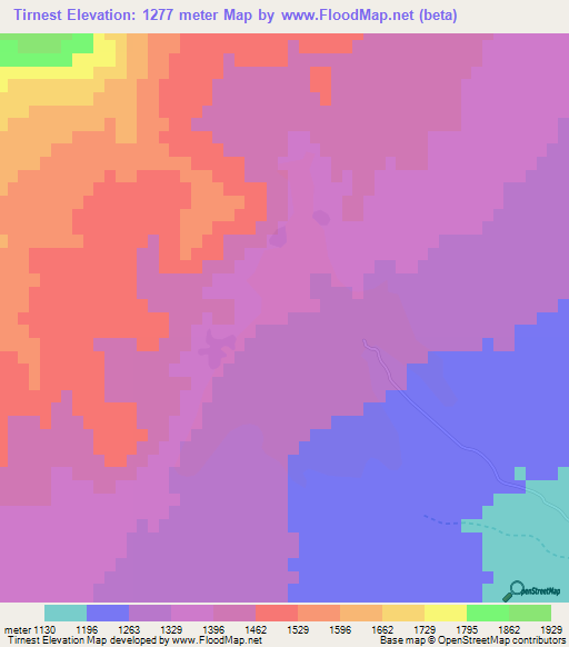 Tirnest,Morocco Elevation Map