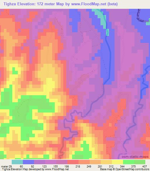 Tighza,Morocco Elevation Map