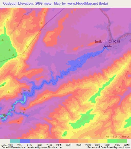 Oudeddi,Morocco Elevation Map